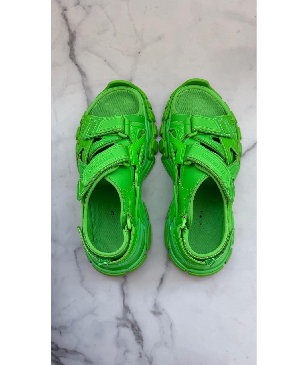 BALENCIAGA Зеленые синтетические сандалии, фото 2