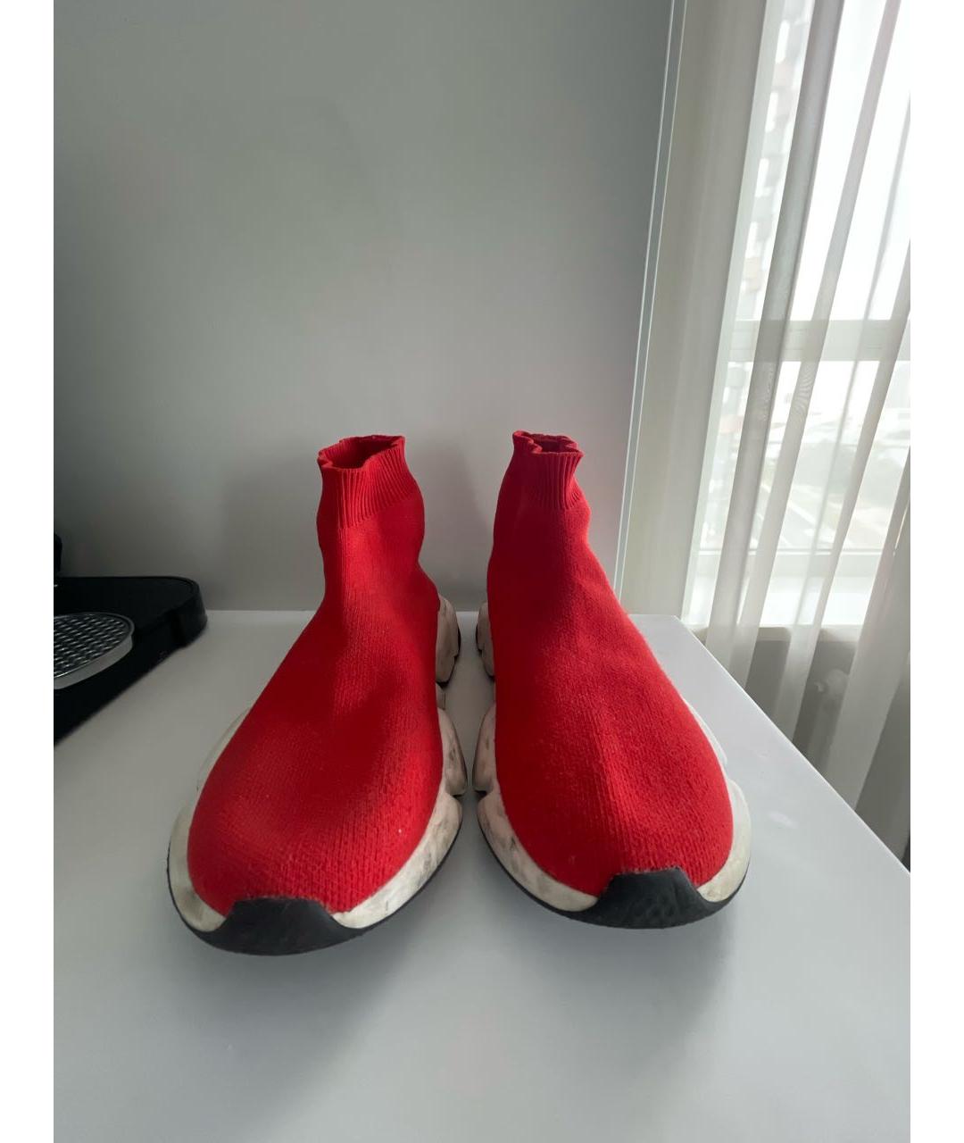 BALENCIAGA Красные синтетические кеды, фото 2