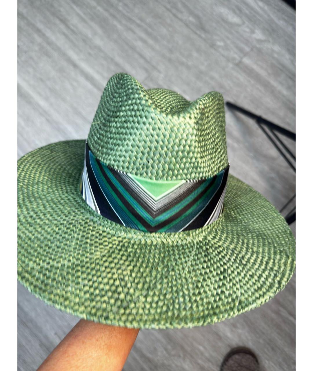 MISSONI Зеленая соломенная шляпа, фото 2