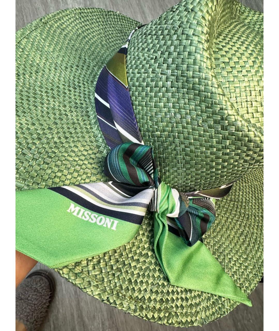 MISSONI Зеленая соломенная шляпа, фото 3