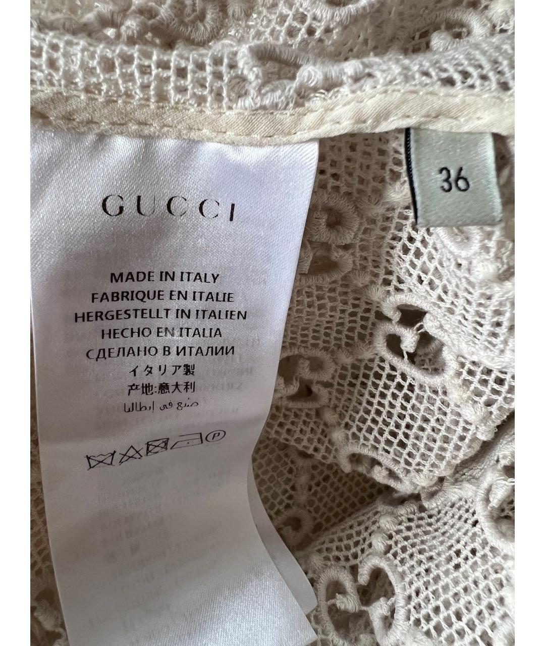 GUCCI Бежевая хлопковая блузы, фото 4