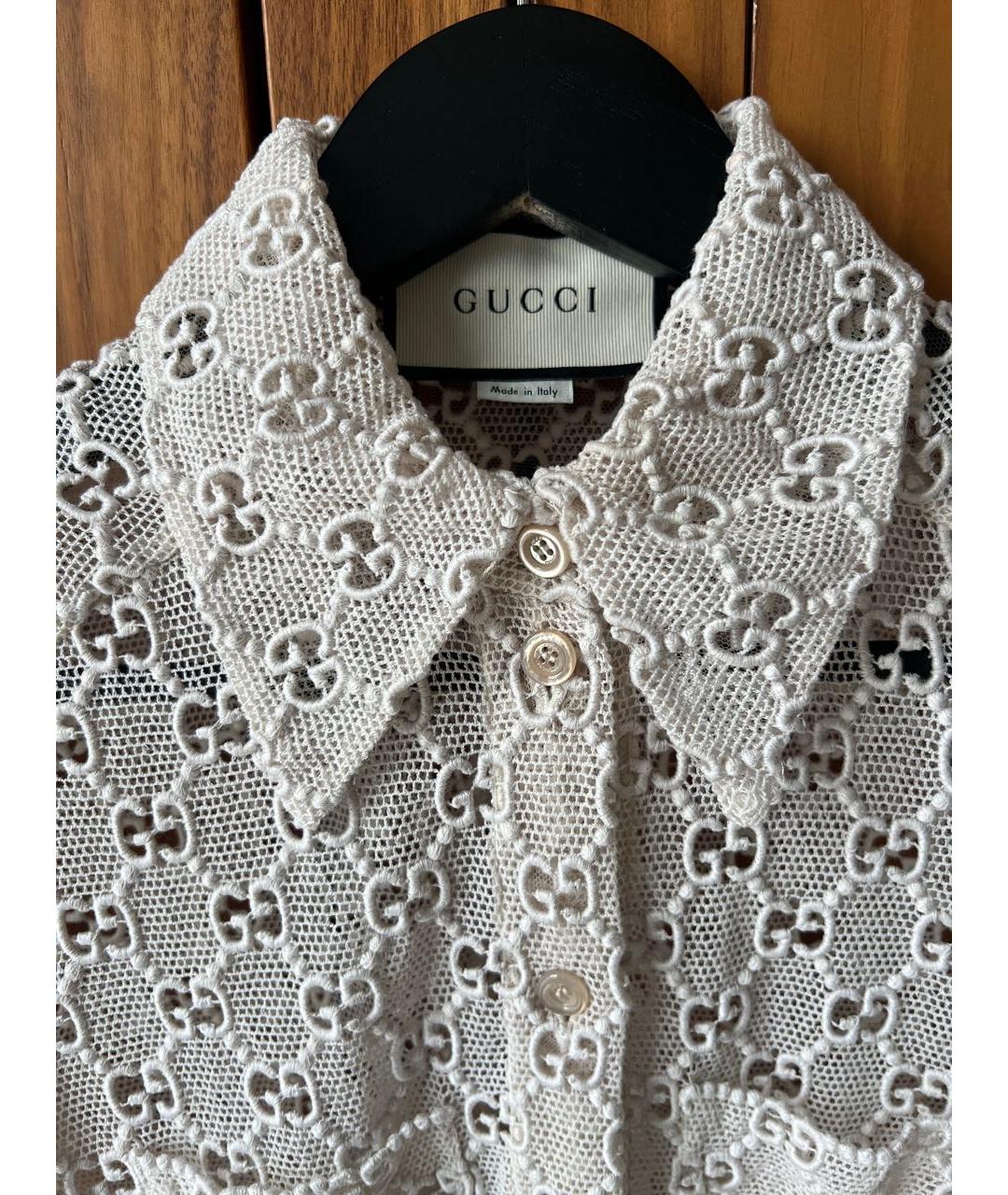 GUCCI Бежевая хлопковая блузы, фото 3