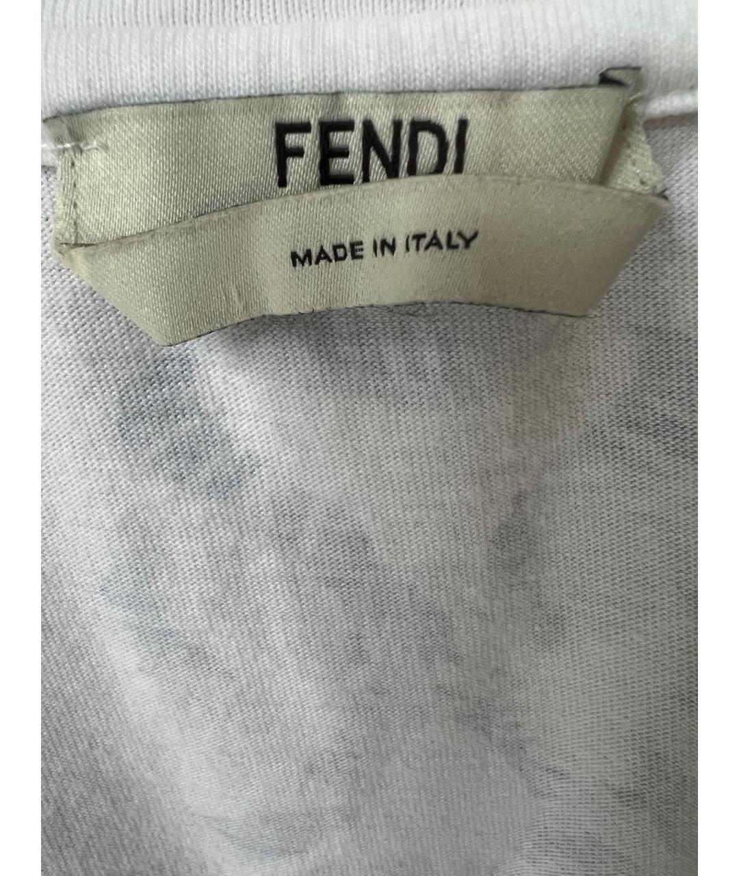 FENDI Голубая хлопковая футболка, фото 3