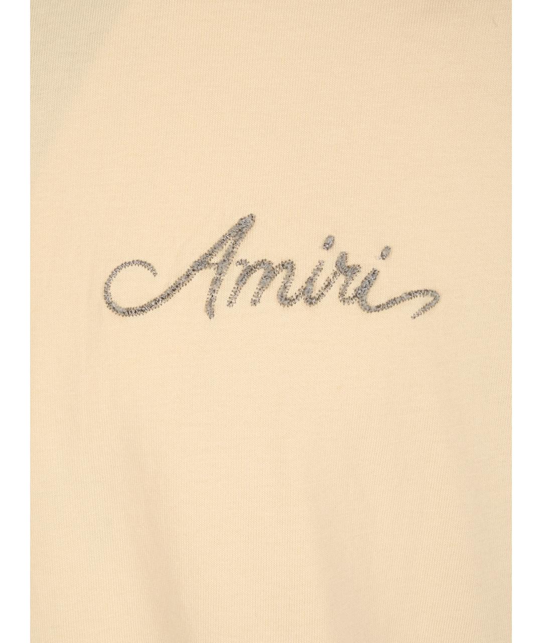 AMIRI Бежевая хлопковая футболка, фото 6