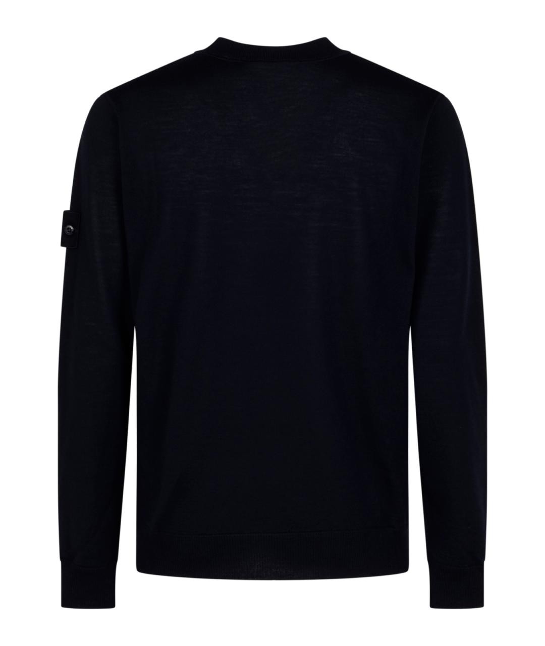 STONE ISLAND Темно-синий шерстяной джемпер / свитер, фото 3