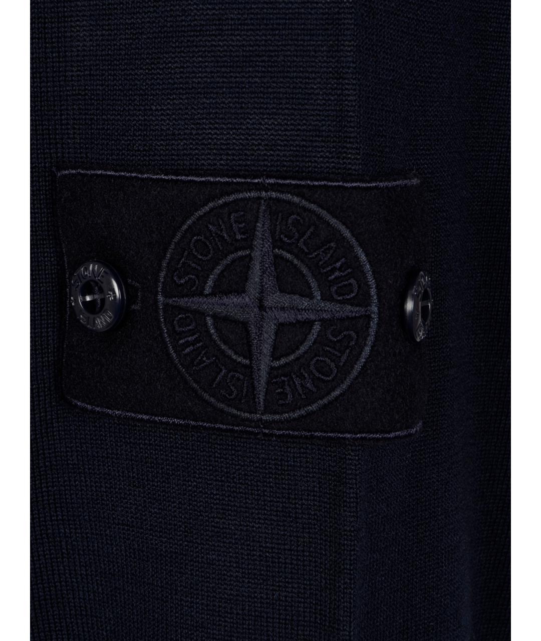 STONE ISLAND Темно-синий шерстяной джемпер / свитер, фото 5