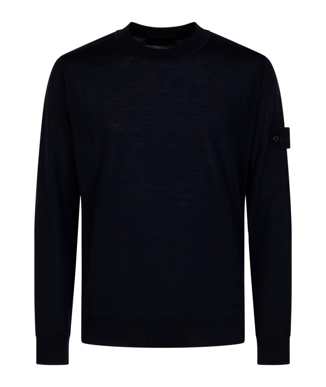 STONE ISLAND Темно-синий шерстяной джемпер / свитер, фото 2