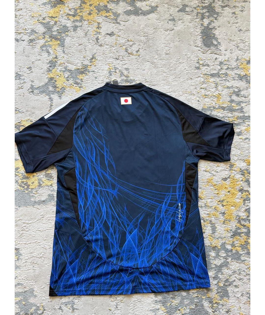 ADIDAS Темно-синяя синтетическая футболка, фото 4