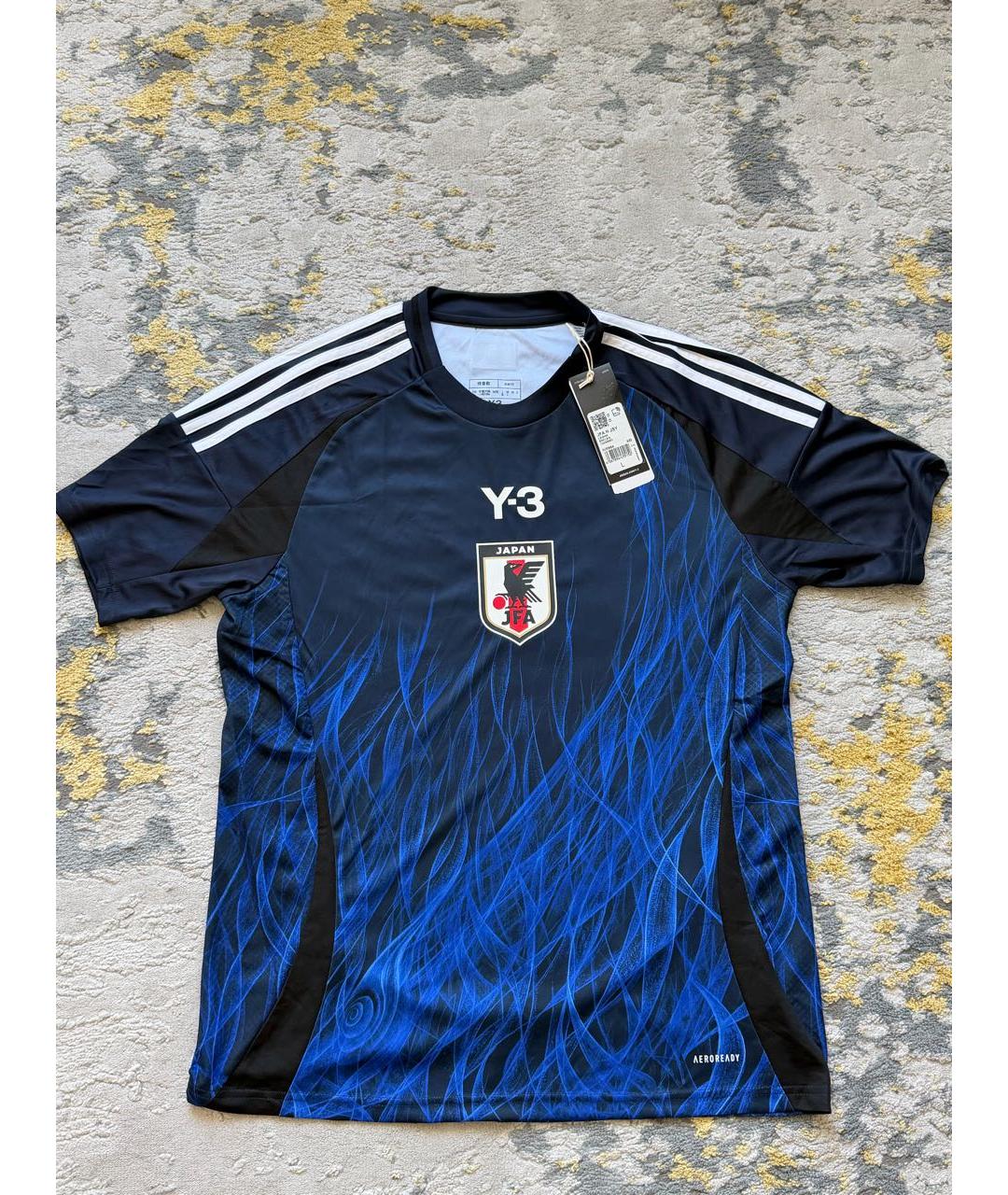 ADIDAS Темно-синяя синтетическая футболка, фото 3