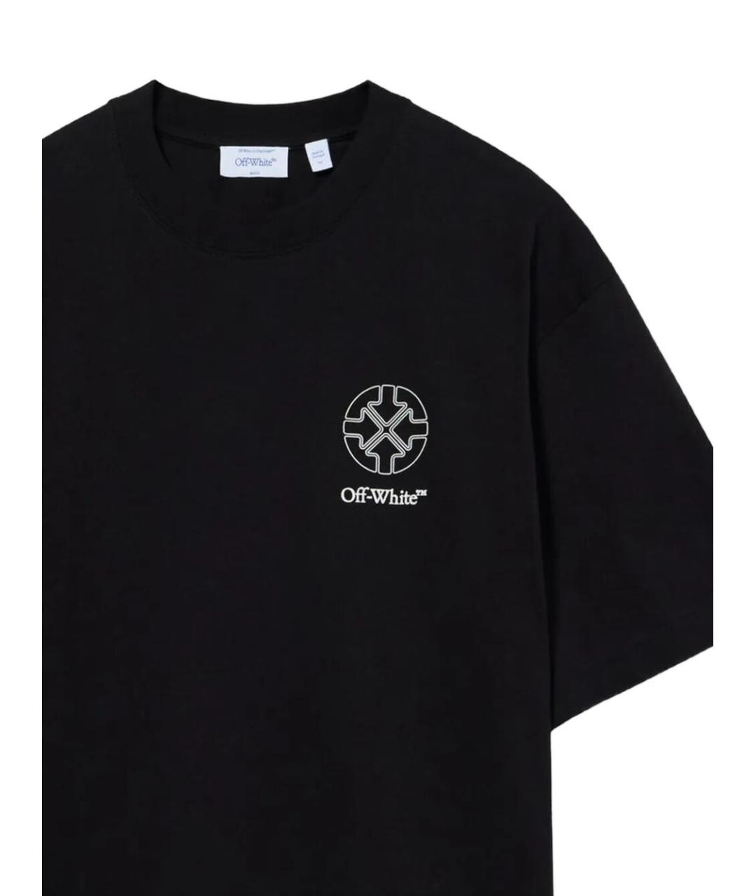 OFF-WHITE Черная хлопковая футболка, фото 2