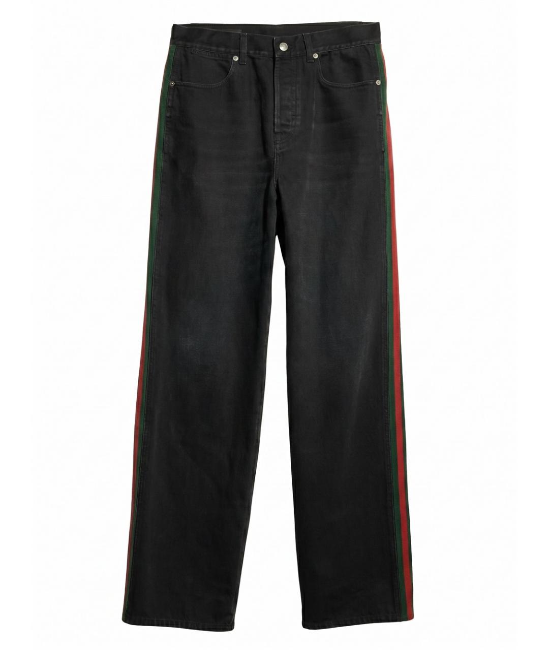 GUCCI Черные хлопковые прямые джинсы, фото 1