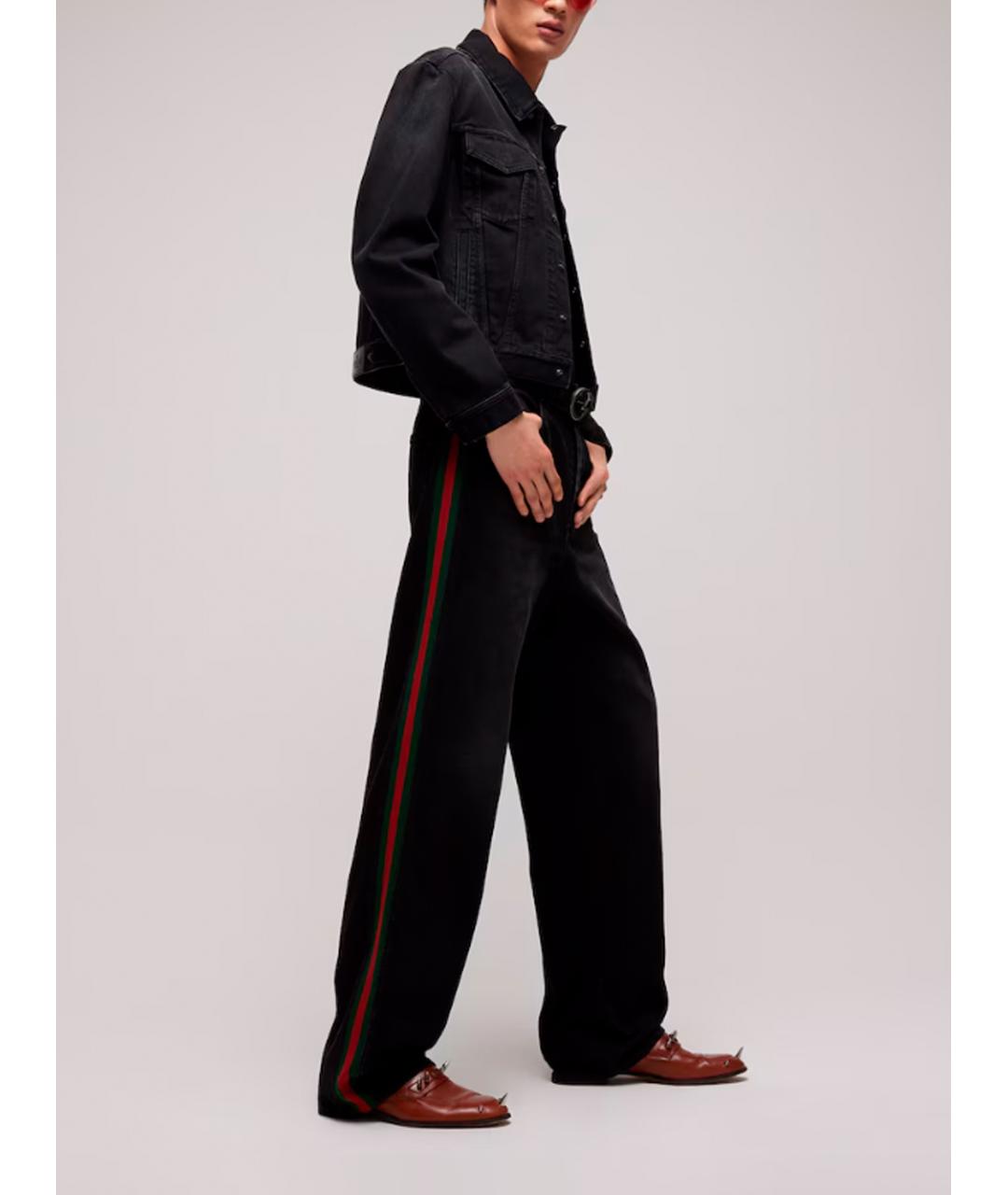 GUCCI Черные хлопковые прямые джинсы, фото 3