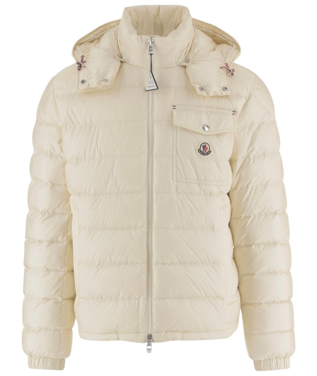 MONCLER Белый полиамидовый пуховик, фото 1