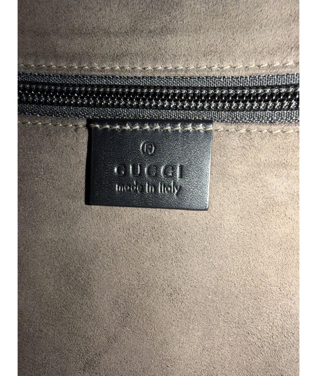 GUCCI Черная кожаная барсетка, фото 2