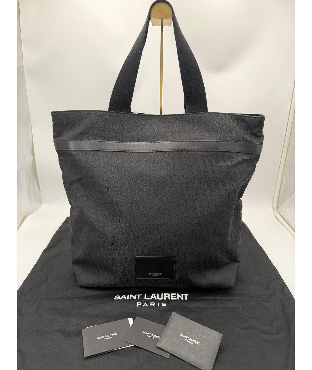 SAINT LAURENT Черная сумка тоут, фото 5
