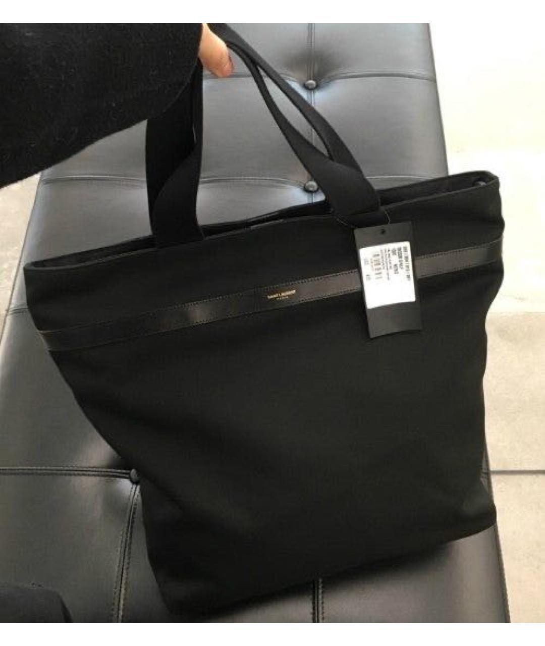 SAINT LAURENT Черная сумка тоут, фото 2