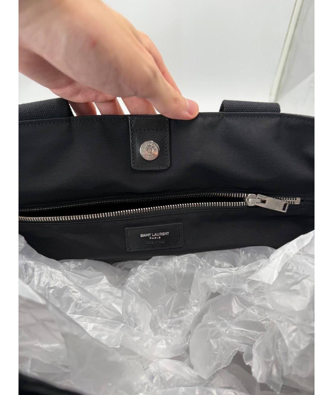 SAINT LAURENT Черная сумка тоут, фото 8