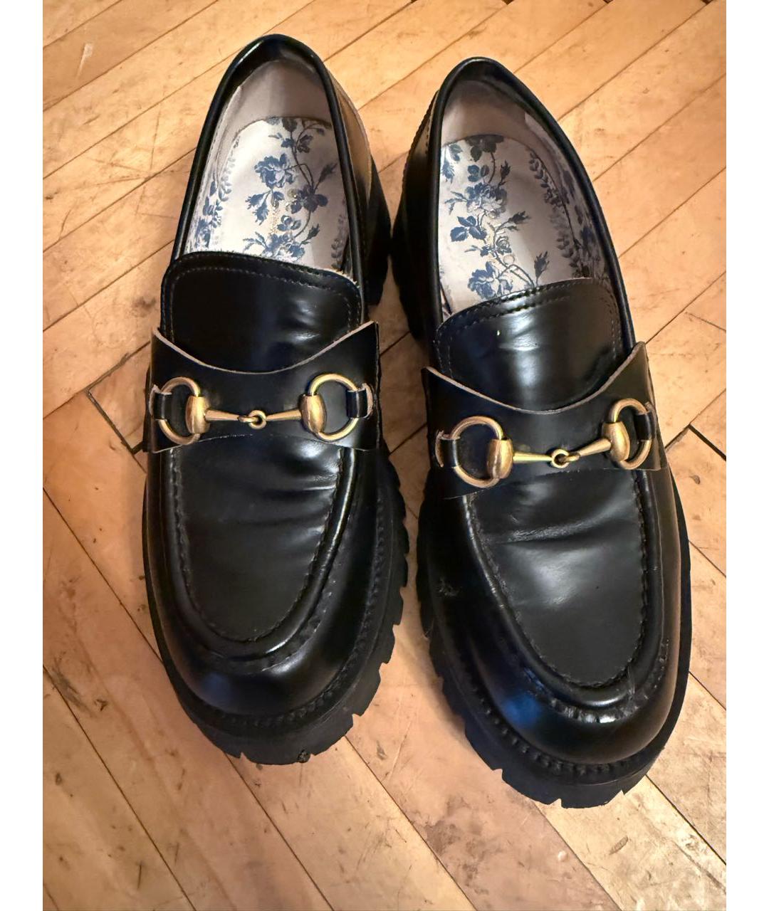 GUCCI Черные кожаные лоферы, фото 5