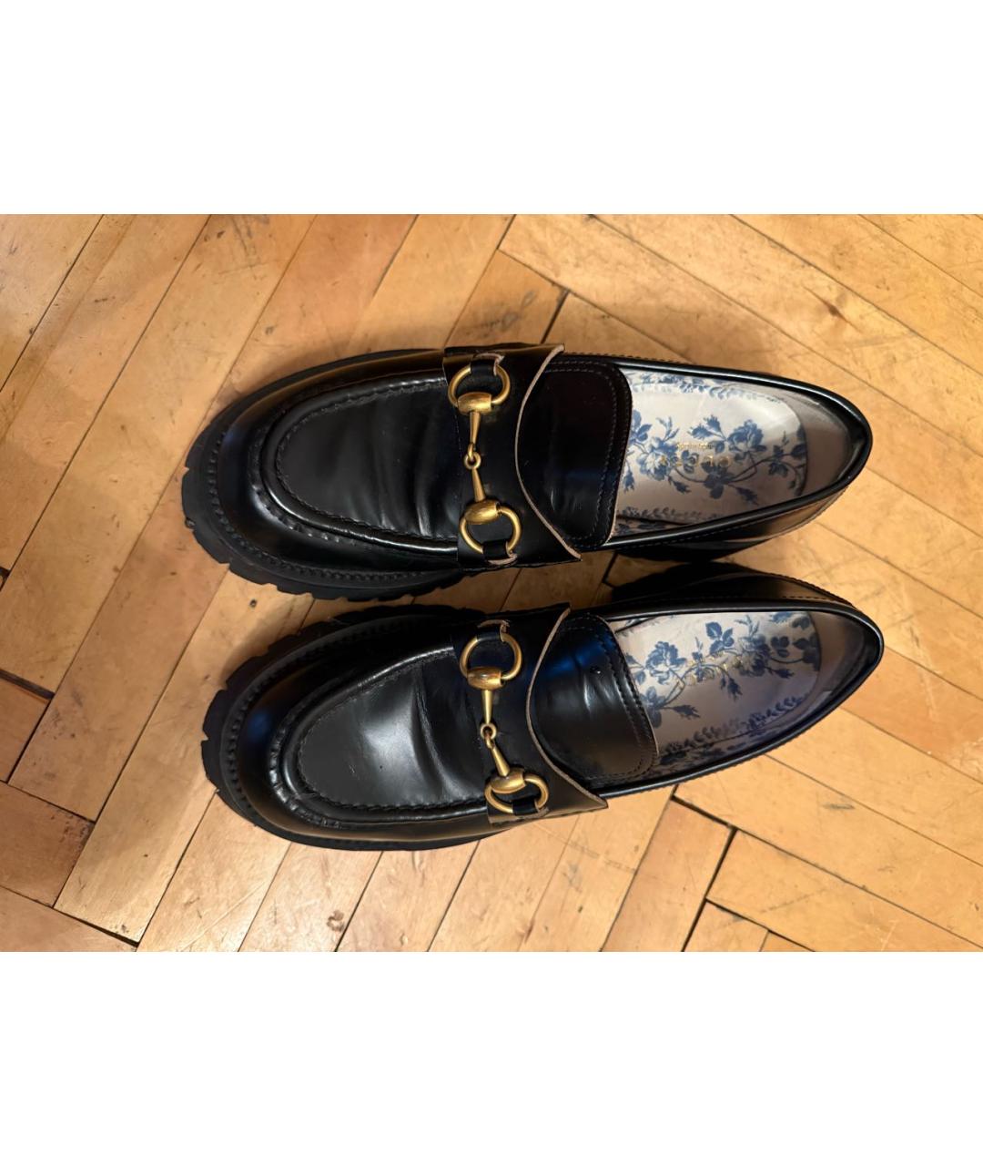 GUCCI Черные кожаные лоферы, фото 2