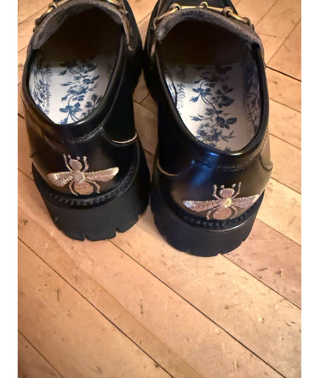 GUCCI Черные кожаные лоферы, фото 4
