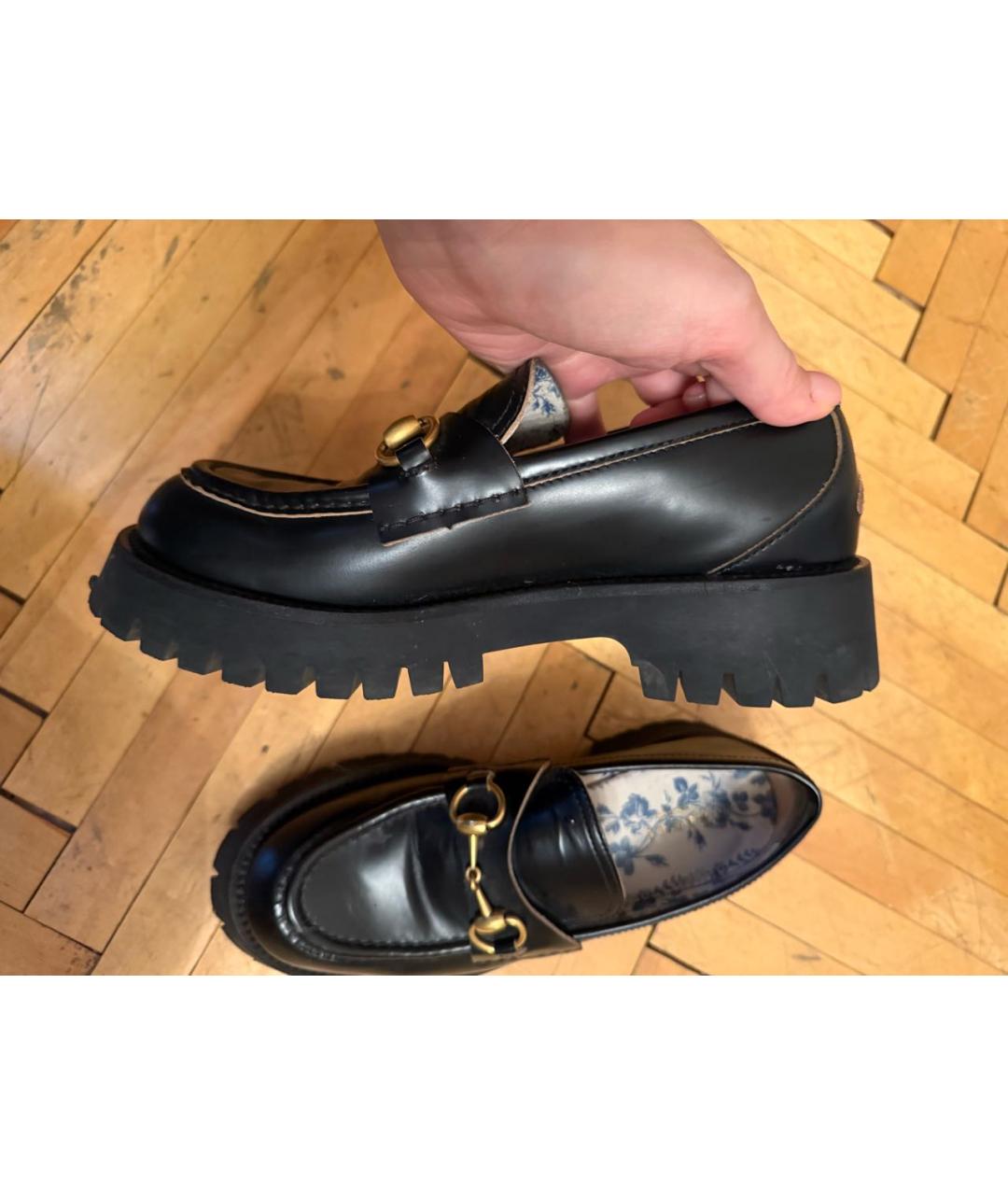 GUCCI Черные кожаные лоферы, фото 9