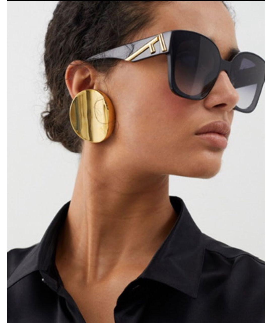 FENDI Черные пластиковые солнцезащитные очки, фото 5
