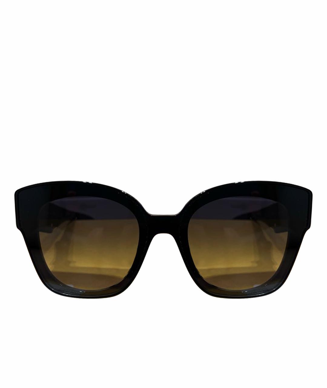 FENDI Черные пластиковые солнцезащитные очки, фото 1