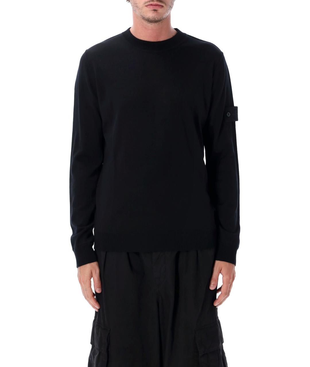 STONE ISLAND Черный шерстяной джемпер / свитер, фото 1