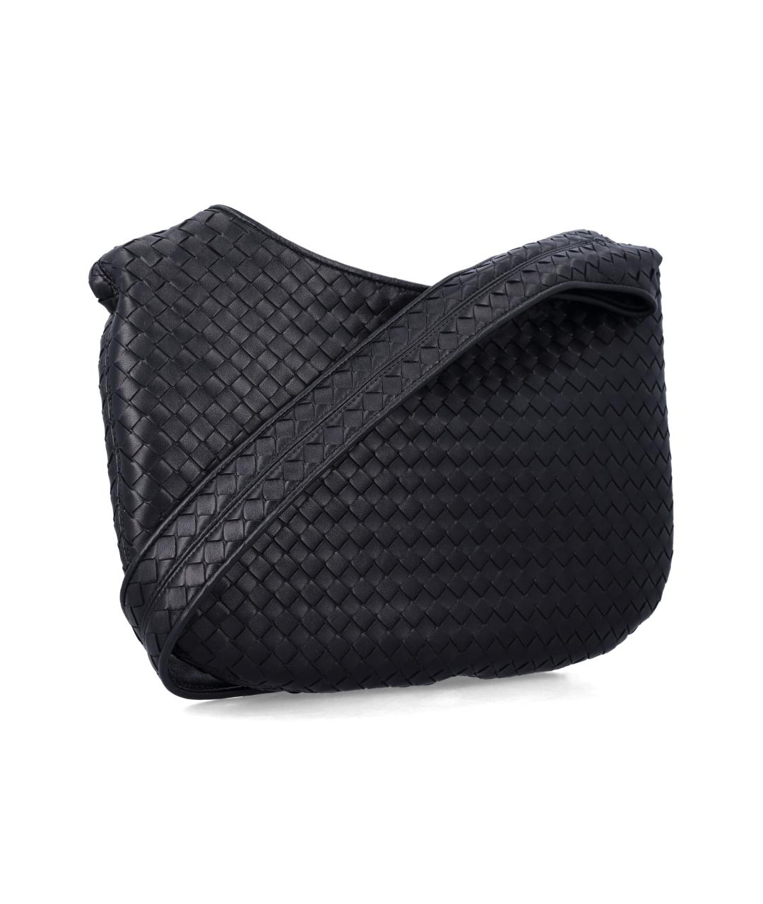 BOTTEGA VENETA Черная кожаная сумка на плечо, фото 2