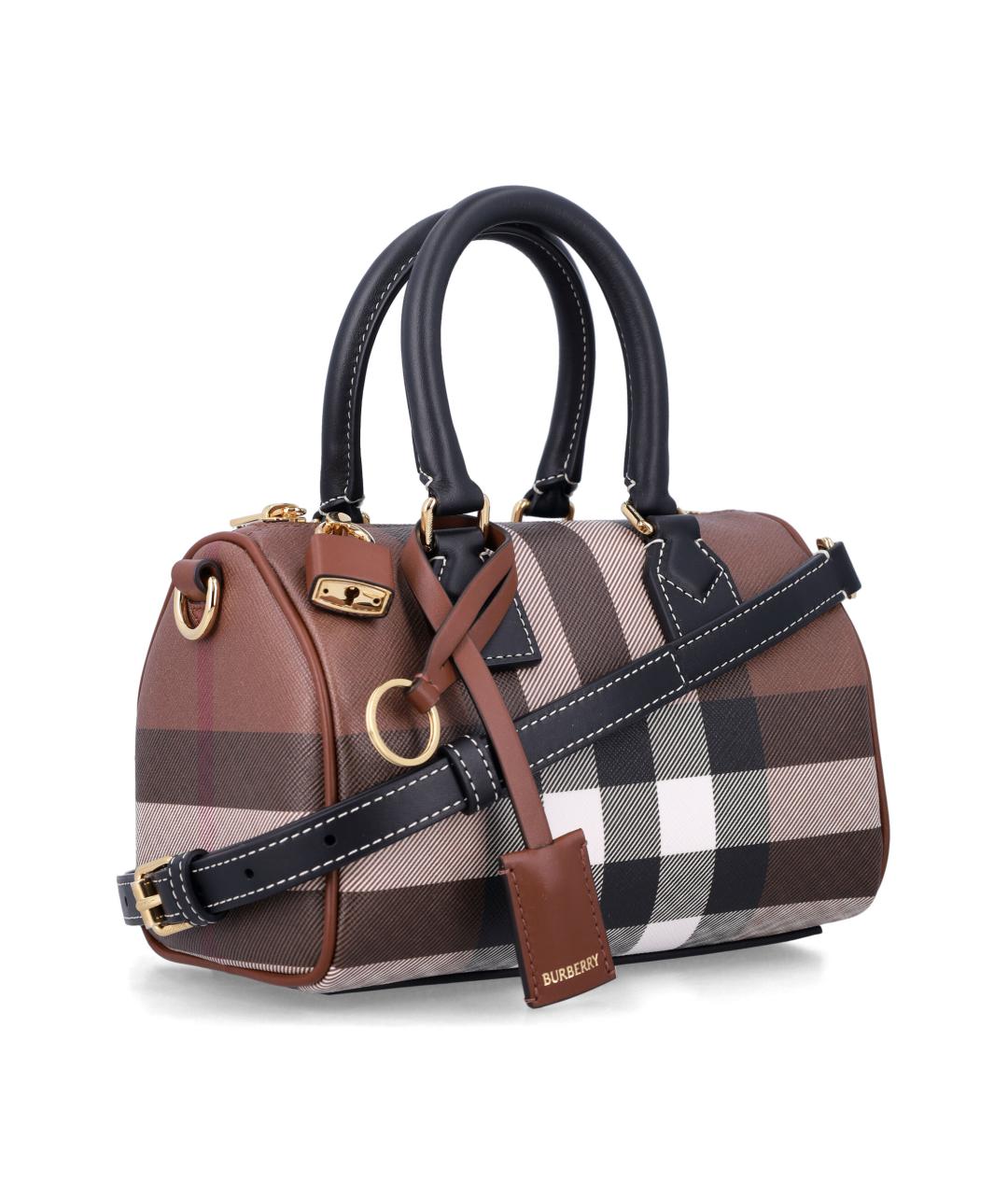 BURBERRY Коричневая сумка с короткими ручками из искусственной кожи, фото 2