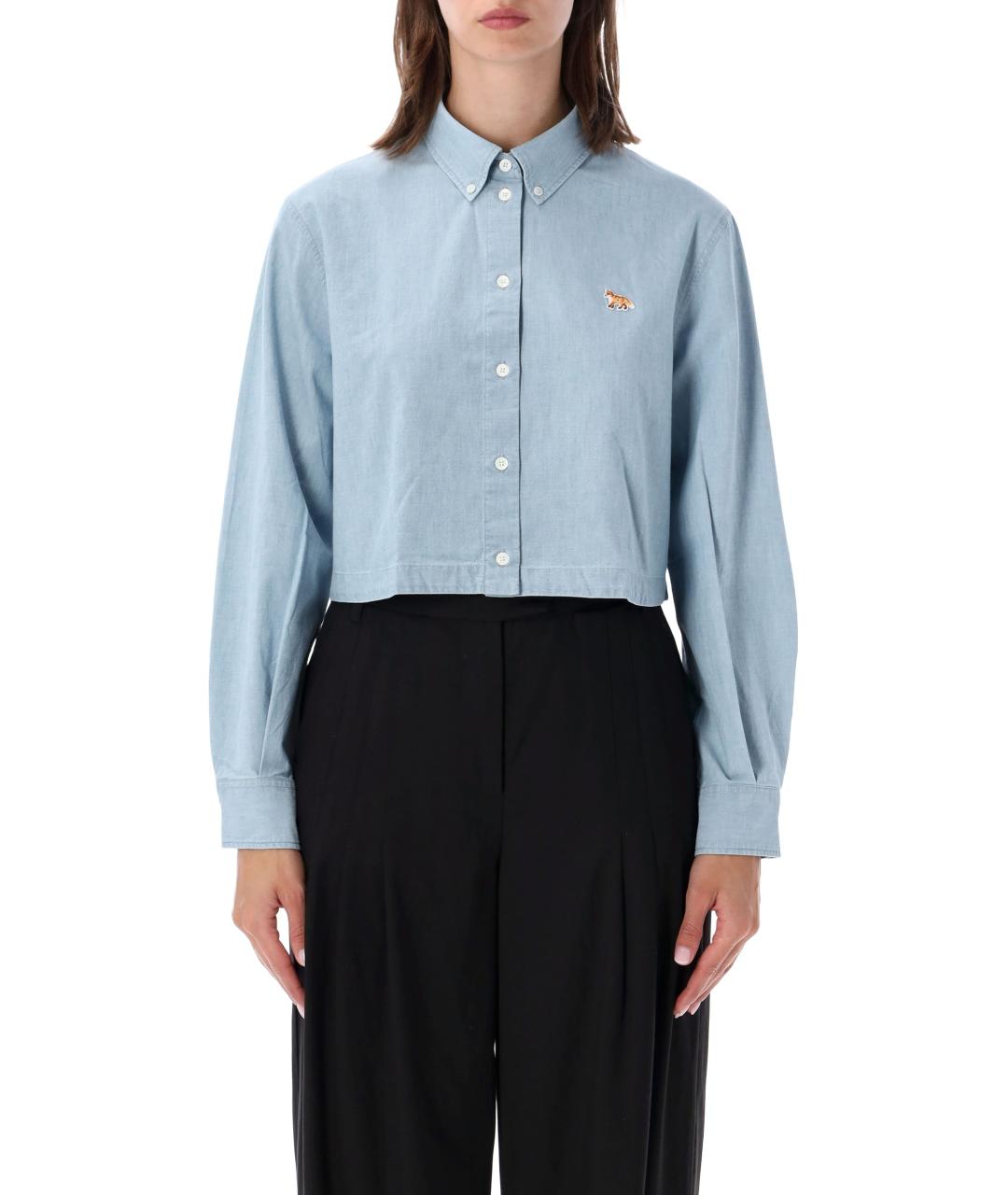 MAISON KITSUNE Голубая хлопковая рубашка, фото 1