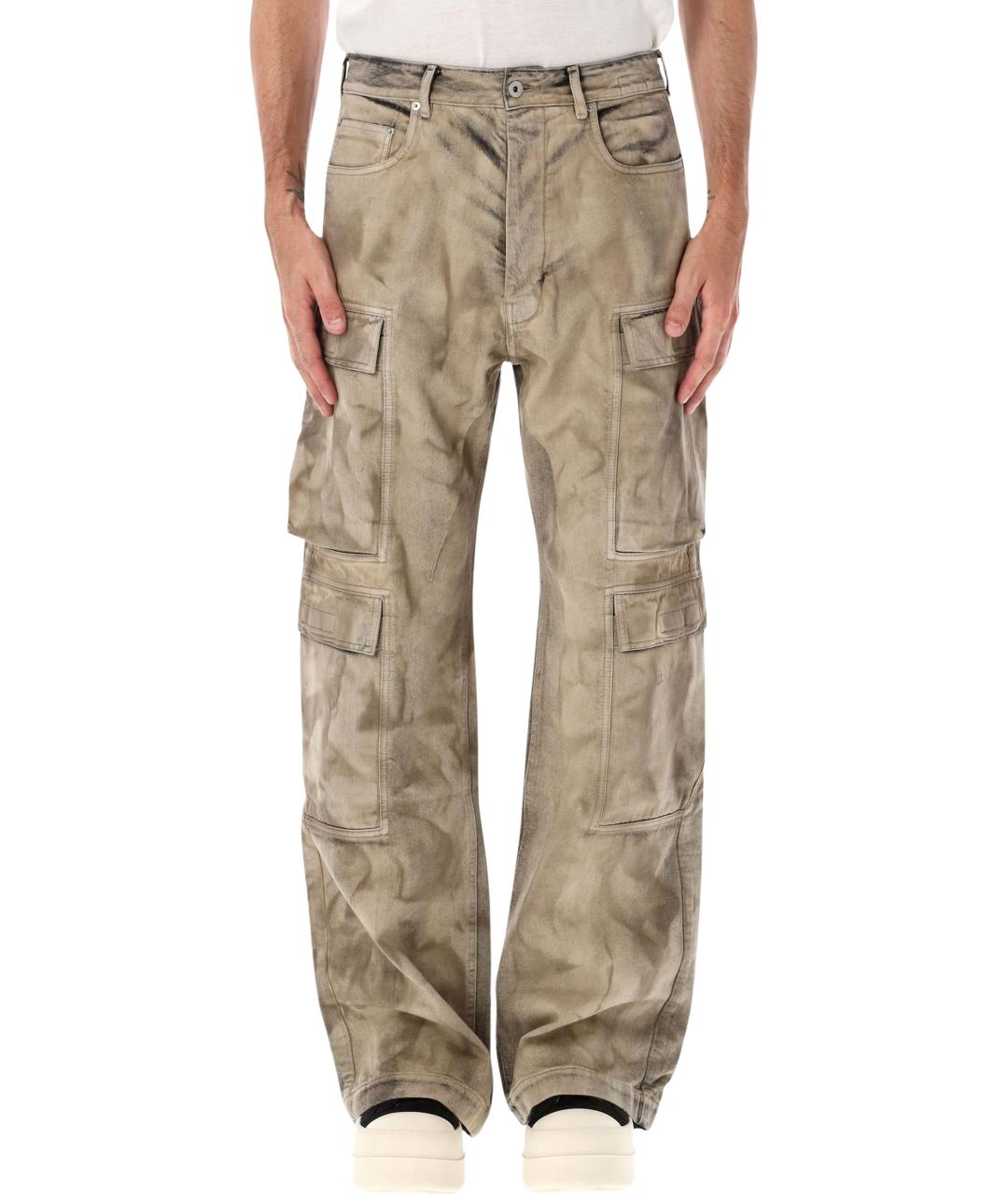 RICK OWENS DRKSHDW Бежевые хлопковые прямые джинсы, фото 1