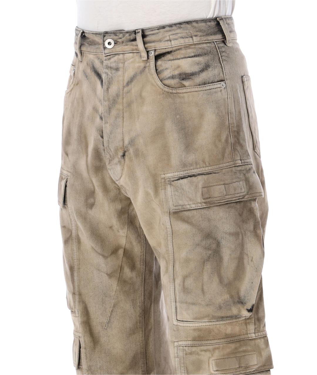 RICK OWENS DRKSHDW Бежевые хлопковые прямые джинсы, фото 3