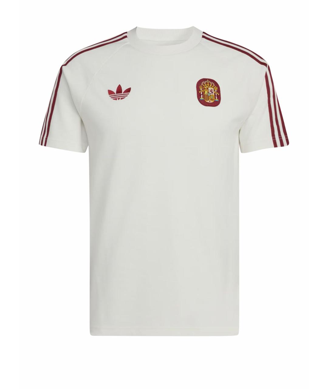 ADIDAS Белая хлопко-полиэстеровая футболка, фото 1