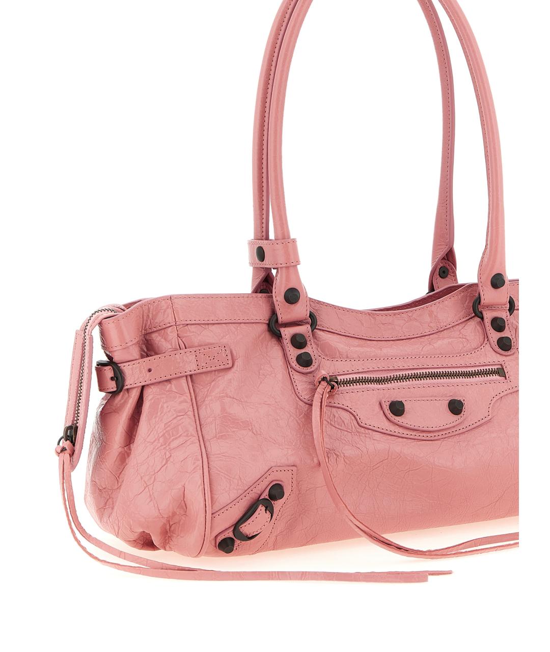 BALENCIAGA Розовая кожаная сумка тоут, фото 3