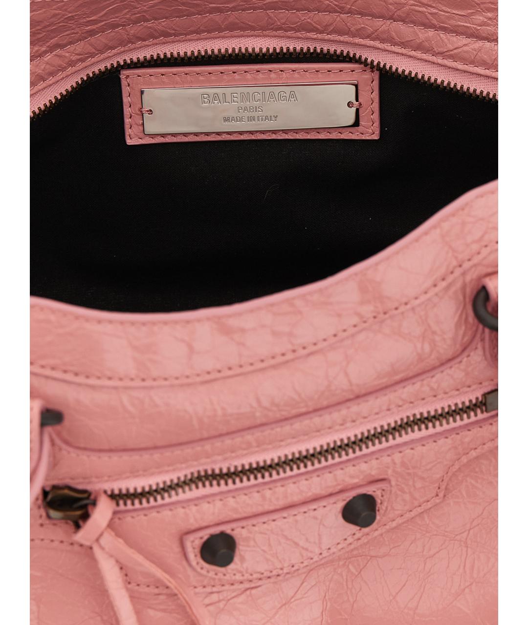 BALENCIAGA Розовая кожаная сумка тоут, фото 4
