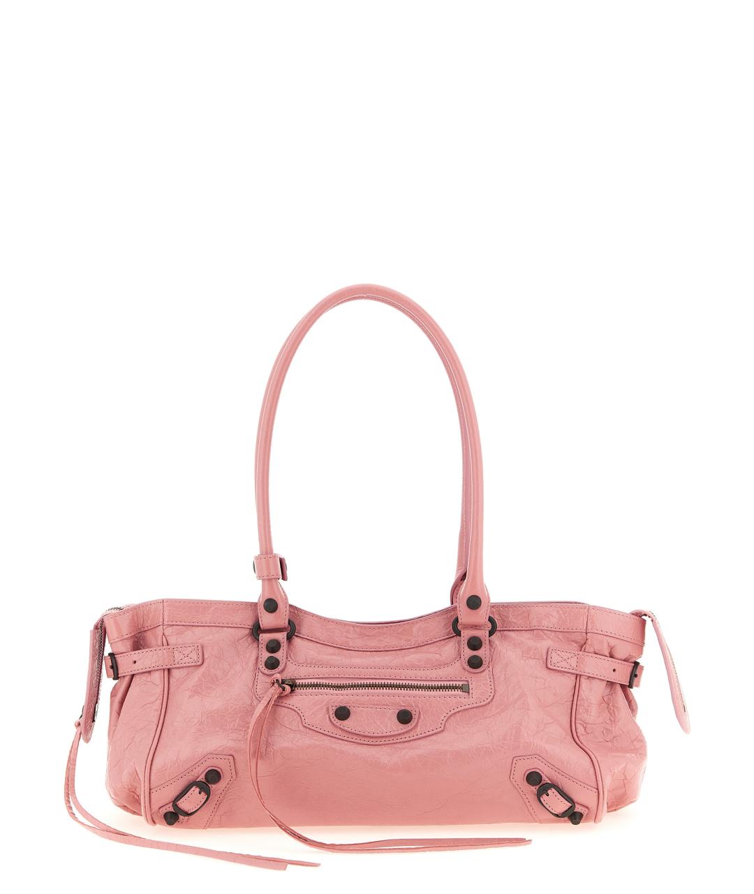 BALENCIAGA Розовая кожаная сумка тоут, фото 1