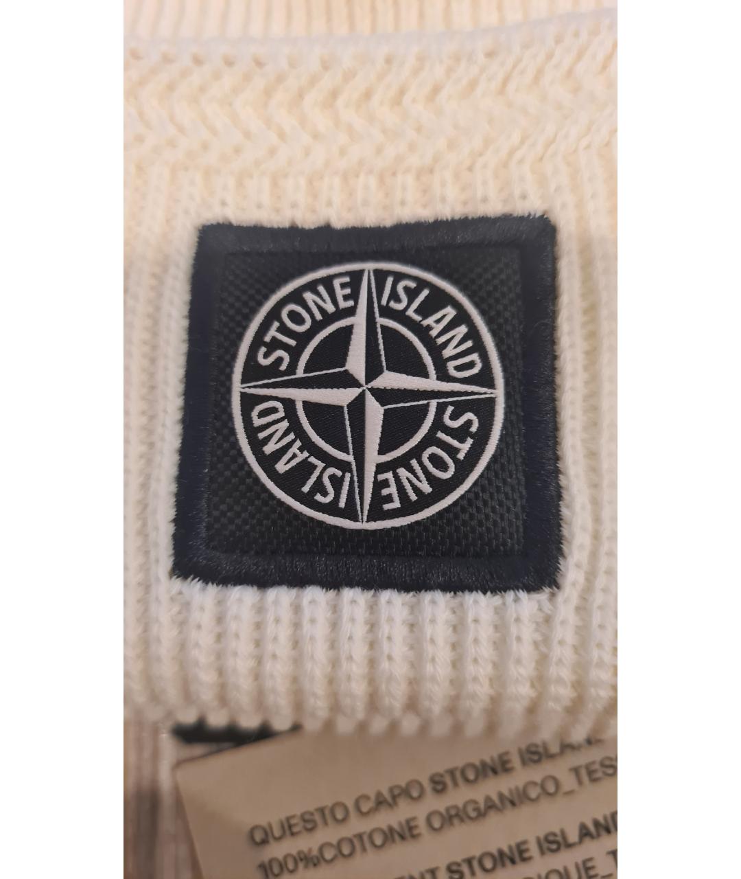 STONE ISLAND Бежевая хлопковая шапка, фото 5