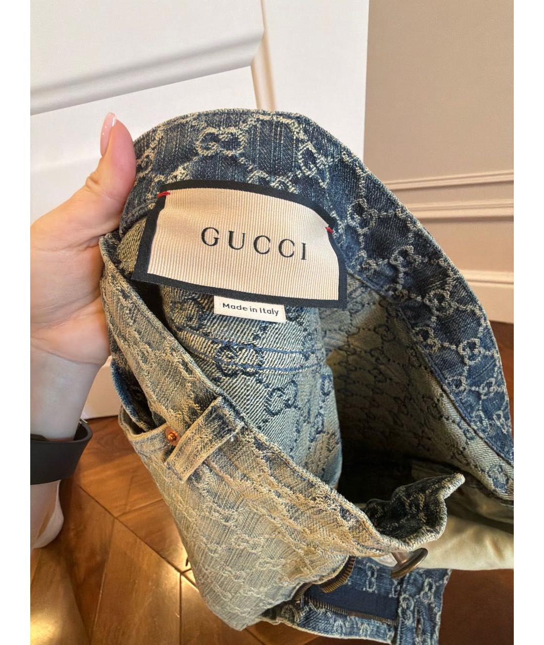 GUCCI Бежевая деним юбка мини, фото 7