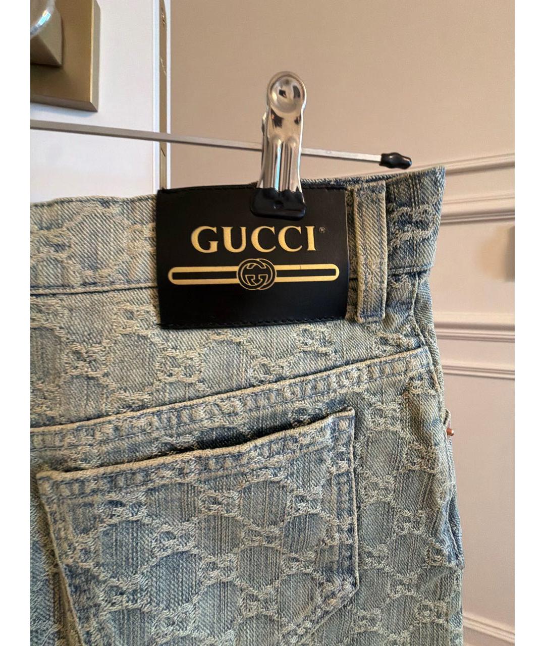 GUCCI Бежевая деним юбка мини, фото 5