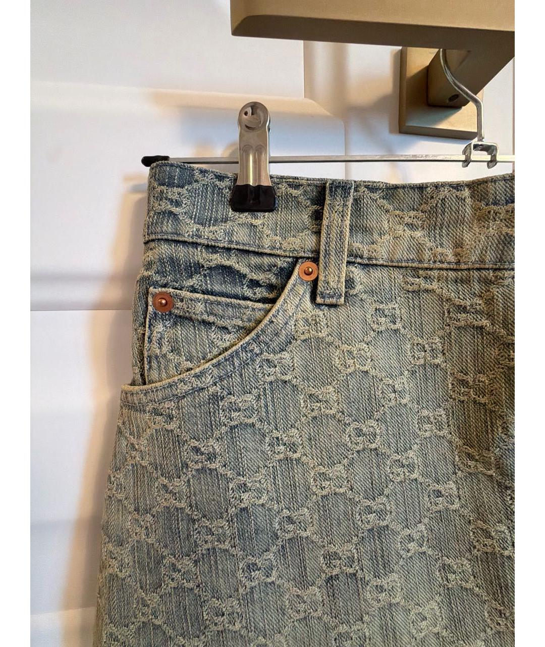 GUCCI Бежевая деним юбка мини, фото 8