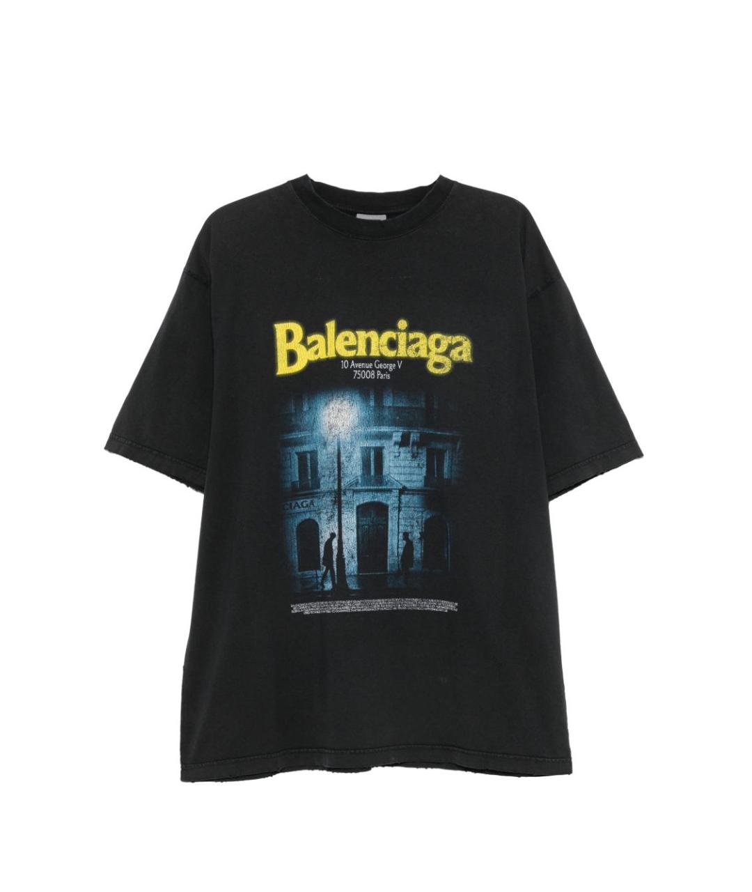 BALENCIAGA Черная хлопковая футболка, фото 1