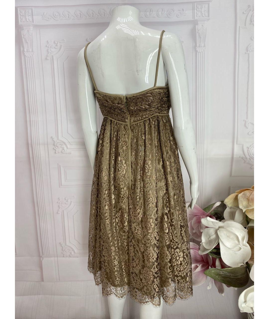 DOLCE&GABBANA Бежевое хлопковое коктейльное платье, фото 2