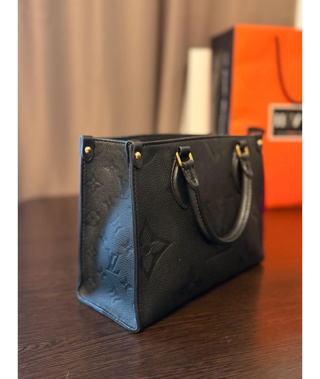 LOUIS VUITTON Черная кожаная сумка тоут, фото 2