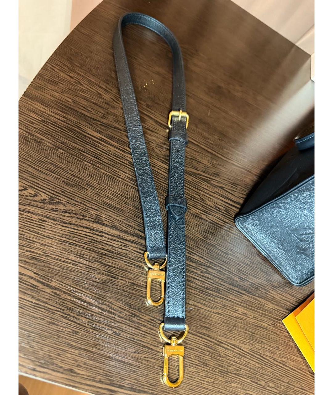 LOUIS VUITTON Черная кожаная сумка тоут, фото 4