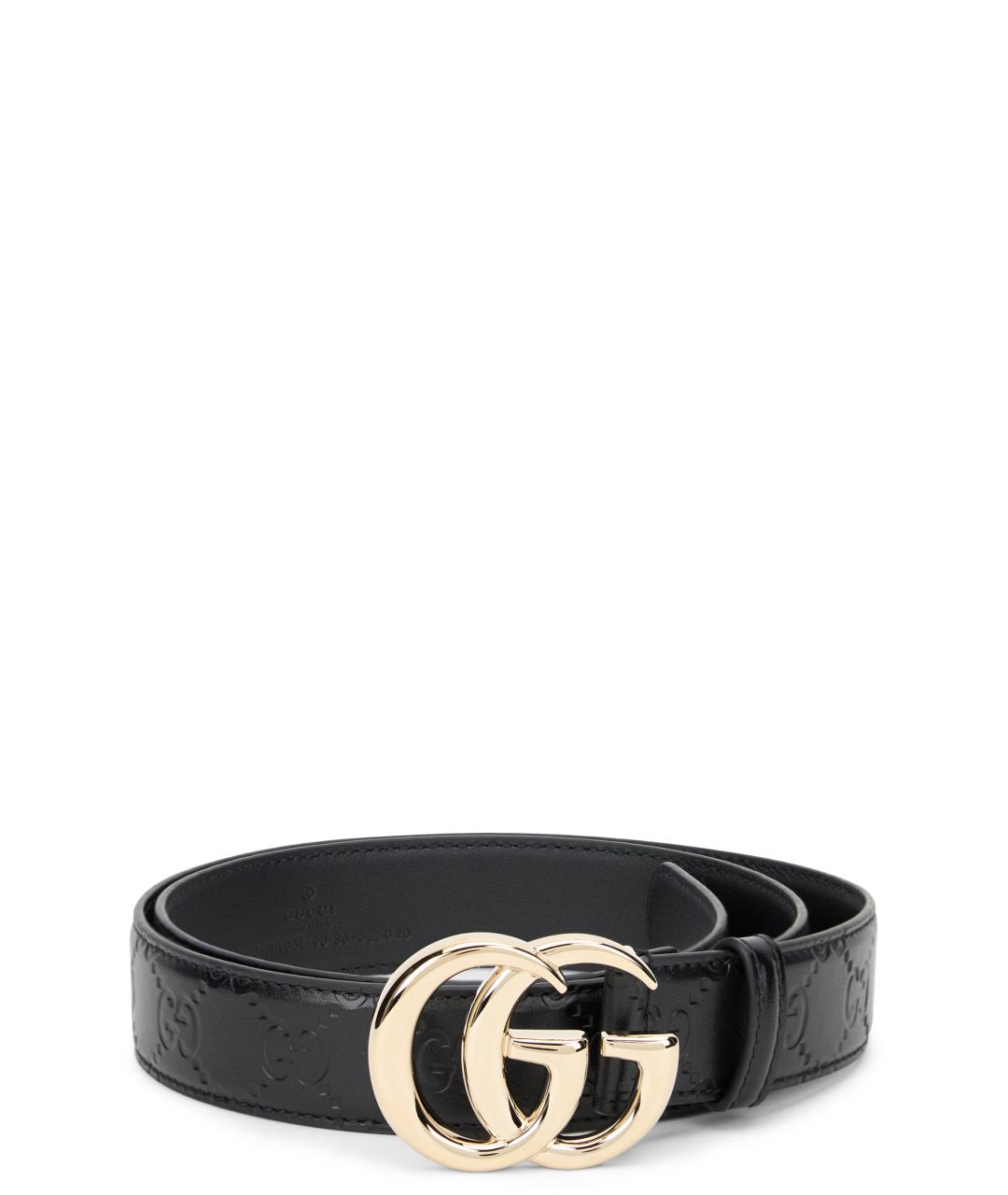 GUCCI Черный кожаный ремень, фото 1