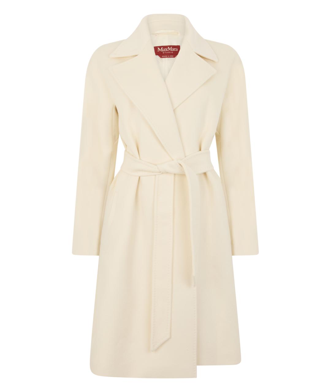 MAX MARA STUDIO Бежевое шерстяное пальто, фото 1