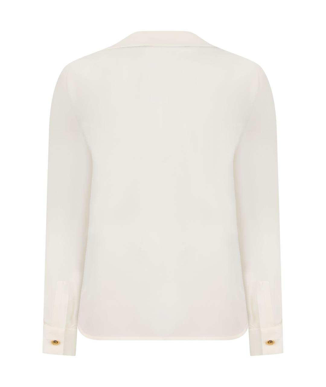 MAX MARA STUDIO Белая шелковая блузы, фото 2