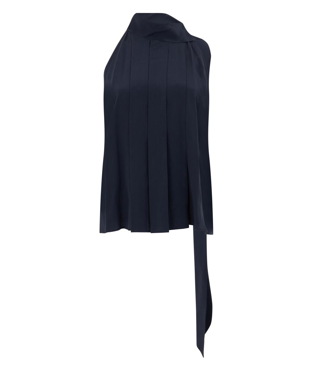 MAX MARA Синяя шелковая блузы, фото 1