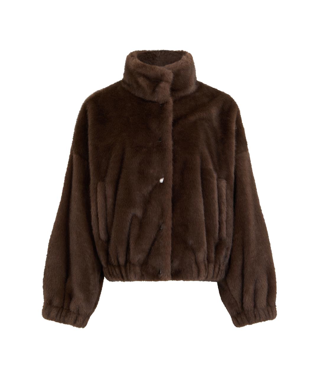 WEEKEND MAX MARA Коричневая полиэстеровая дубленка, фото 1